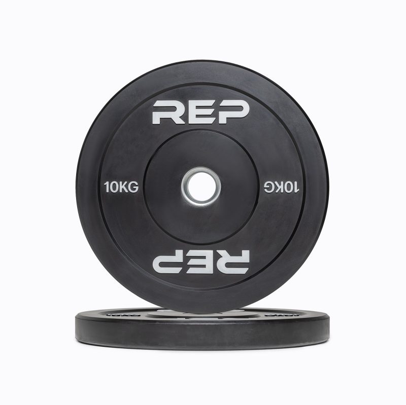 Pair of REP 10kg Black Bumper Plates