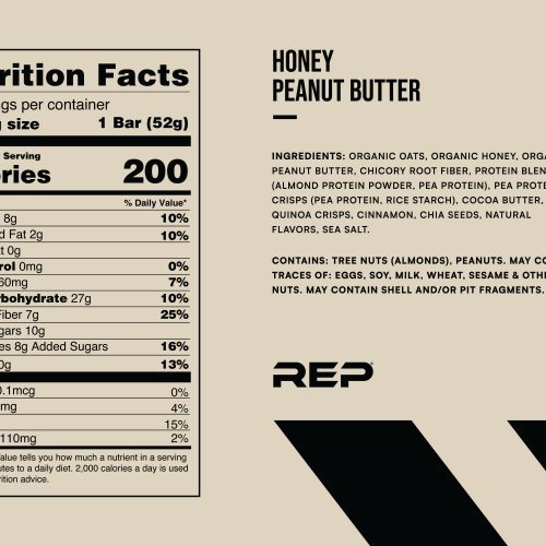 PuristProteinBar HoneyPeanutButter NutritionLabelFULL 5329e49b 8d84 4d82 b55e 4f196ea614b7