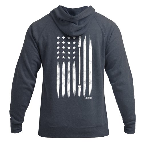 Heather Navy Unisex USA Pull Over Hoodie