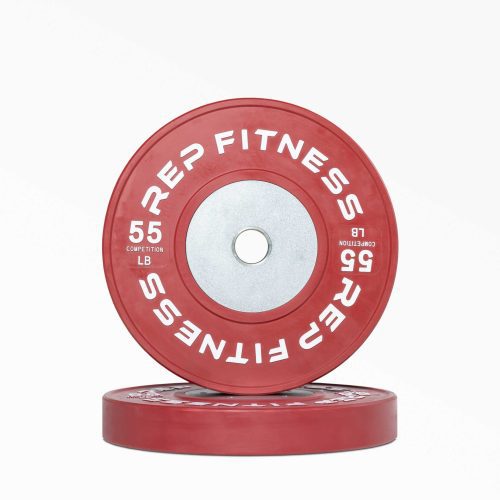 Red 55lb Competition Bumper Plate Pair