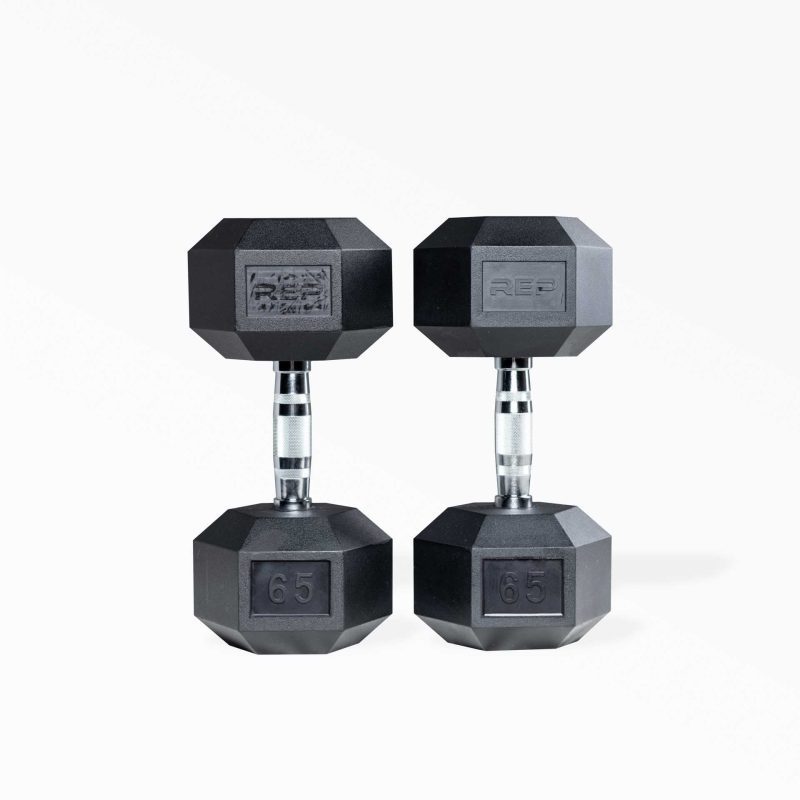 65lb Ergo Hex Dumbbell Pair