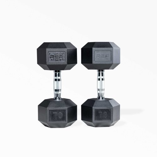 70lb Ergo Hex Dumbbell Pair