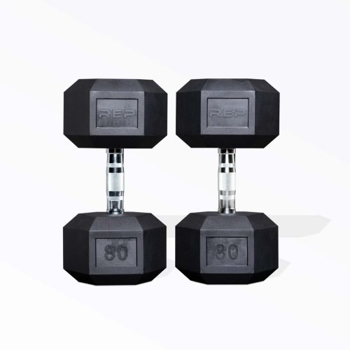 80lb Ergo Hex Dumbbell Pair